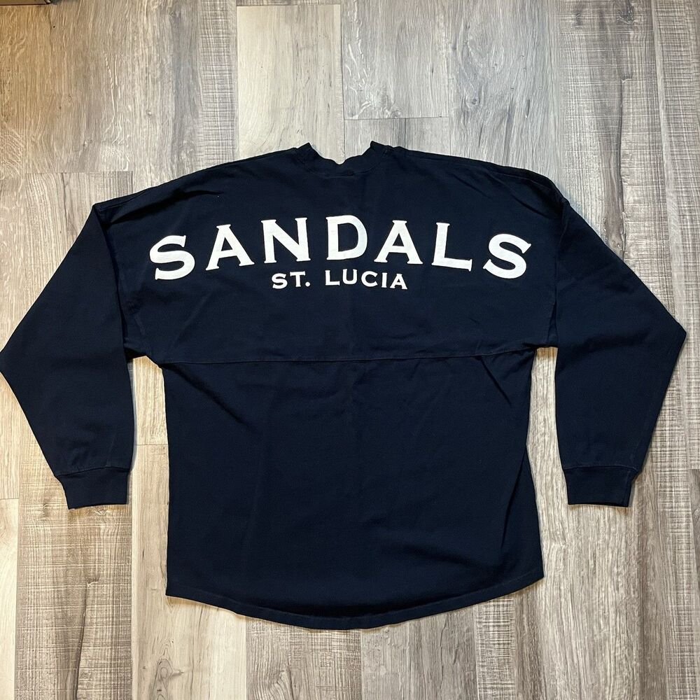 Spirit Jersey St. Lucia Long Sleeve Navy Blue Sweatshirt Size Medium